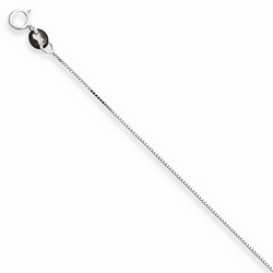 0.5 mm Box Pendant Chain in 14k White Gold