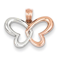 14k Rose Gold Butterfly Pendant 9x18 mm 1.04 gr