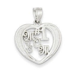 #1 Mom Charm in 925 Sterling Silver