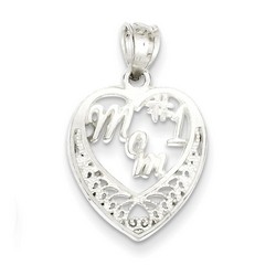 #1 Mom Charm in 925 Sterling Silver