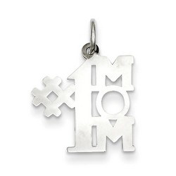#1 Mom Charm in 925 Sterling Silver