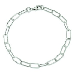 10 Inch Braided And Polished Link Anklet In 925 Sterling Silver