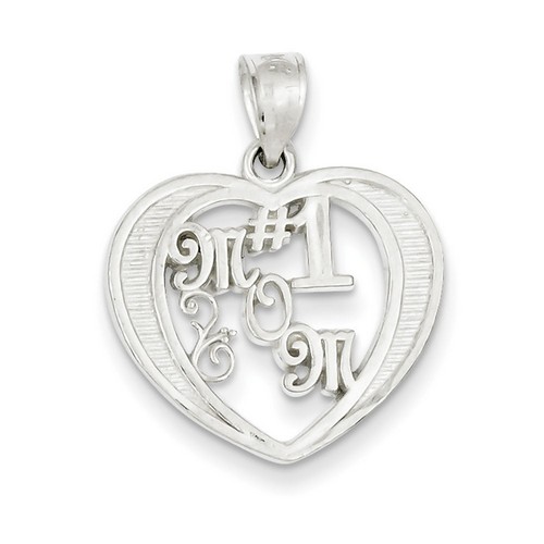 #1 Mom Charm in 925 Sterling Silver