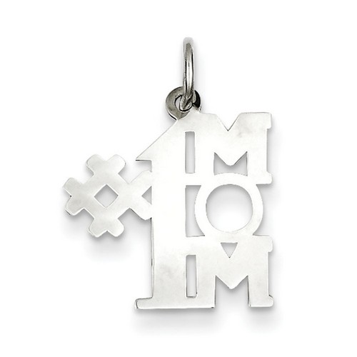 #1 Mom Charm in 925 Sterling Silver