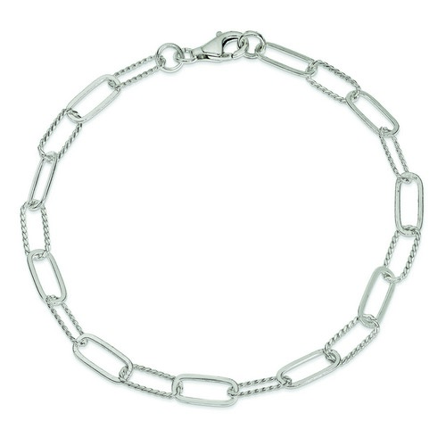 10 Inch Braided And Polished Link Anklet In 925 Sterling Silver