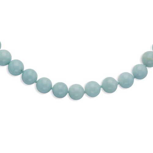 10-10.5mm Smooth Beaded Amazonite Necklace