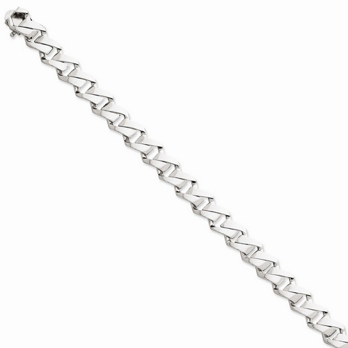 10 mm Large Fancy Link Chain in 14k White Gold - 8 Inch